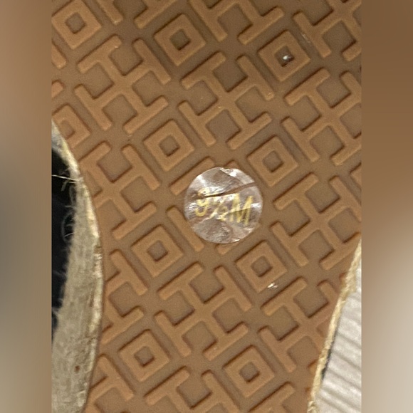 Tory Burch Kristen Black Suede Slip On Wedge Espadrilles Heels Size 9.5 MINT - Picture 14 of 16